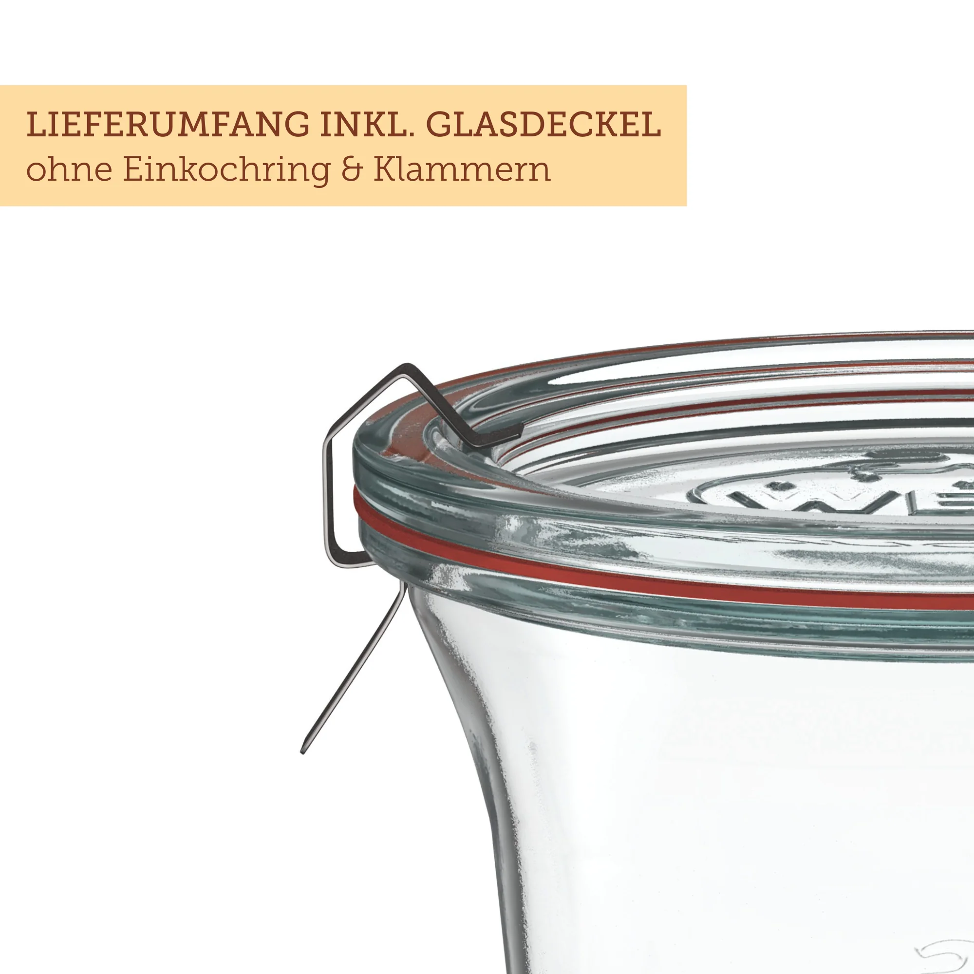Quadroglas 450 ml mit Glasdeckel (6 St.) - Image 3